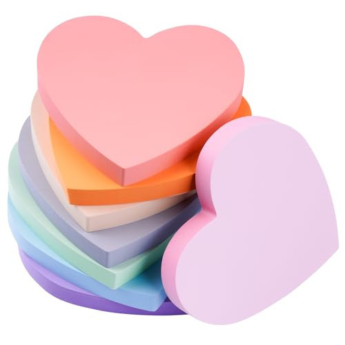 Heart Sticky Notes 640 Sheets, 8 Pads Cute Heart Shape Post it Notes, Strong Adhesive Post, Clean Removal, 80 Sheets/pad | Amazon (US)