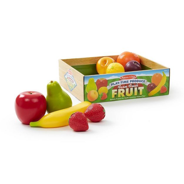 Melissa & Doug Playtime Produce Fruits Play Food Set With Crate (9pc) | Target