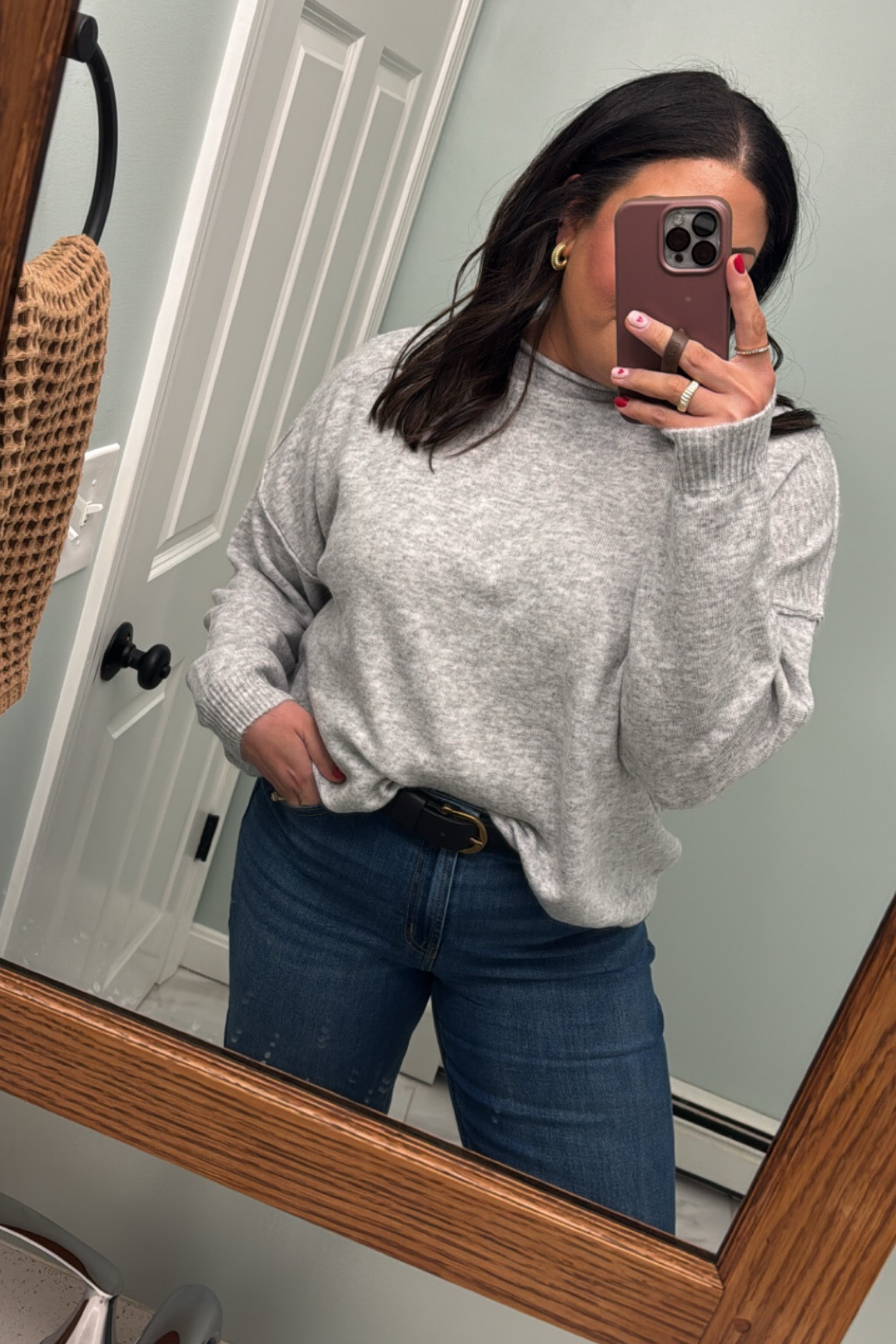 Wearing an XL in this EXTREMELY soft and cozy sweater - this is my second color! I can wear it with leggings or jeans and I love it so much! 

#LTKFindsUnder100 #LTKMidsize #LTKStyleTip