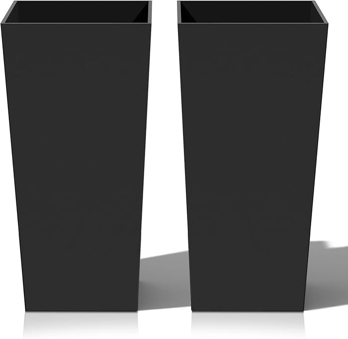 Heyzier Tall Planters for Outdoor Plants, Large Resin Flower Pots for Garden, Front Porch, Patio,... | Amazon (US)