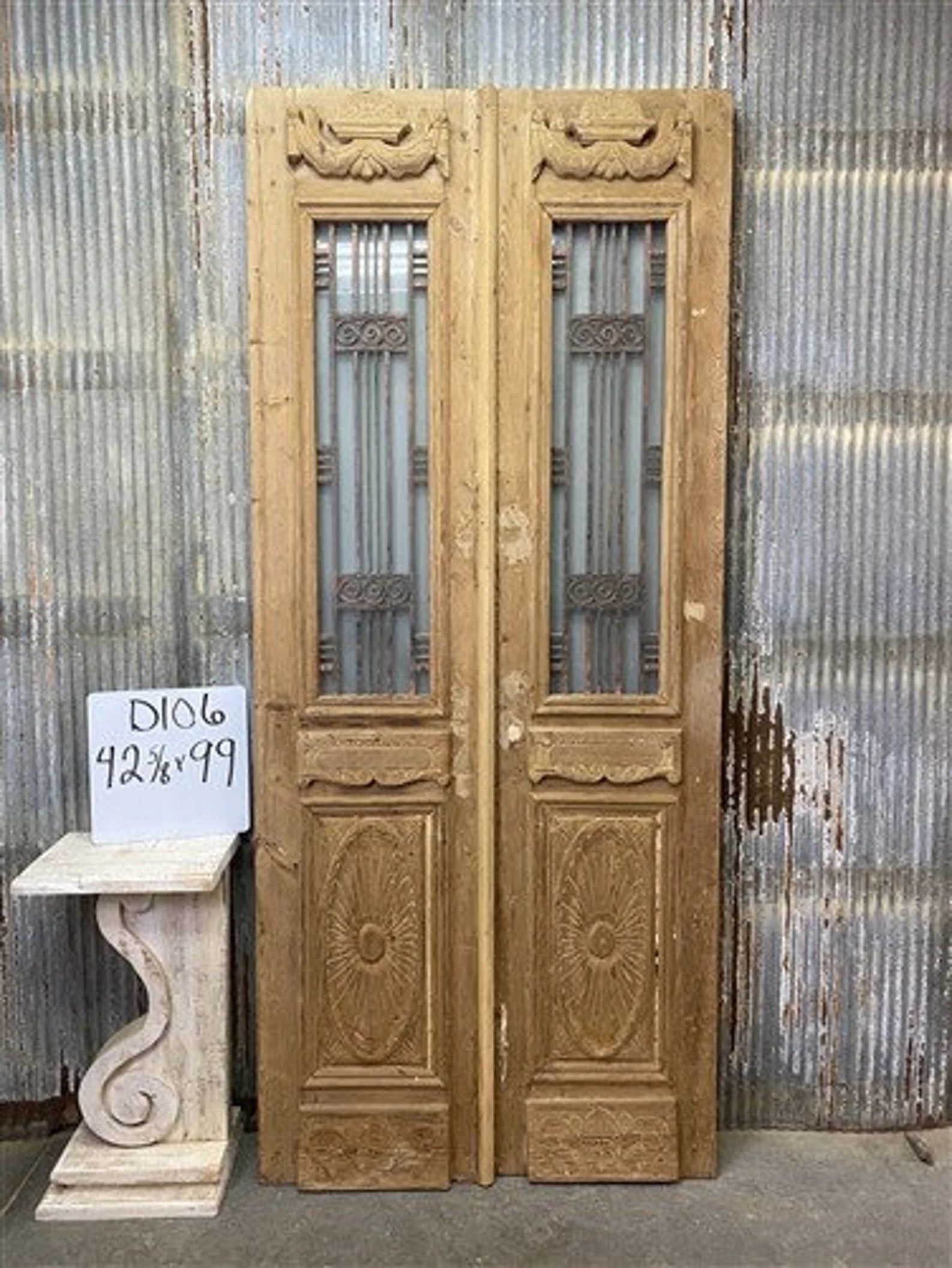 Antique French Double Doors 42.5x99 Wood Iron Doors, European Doors D106, Antique Doors, Pantry D... | Etsy (US)