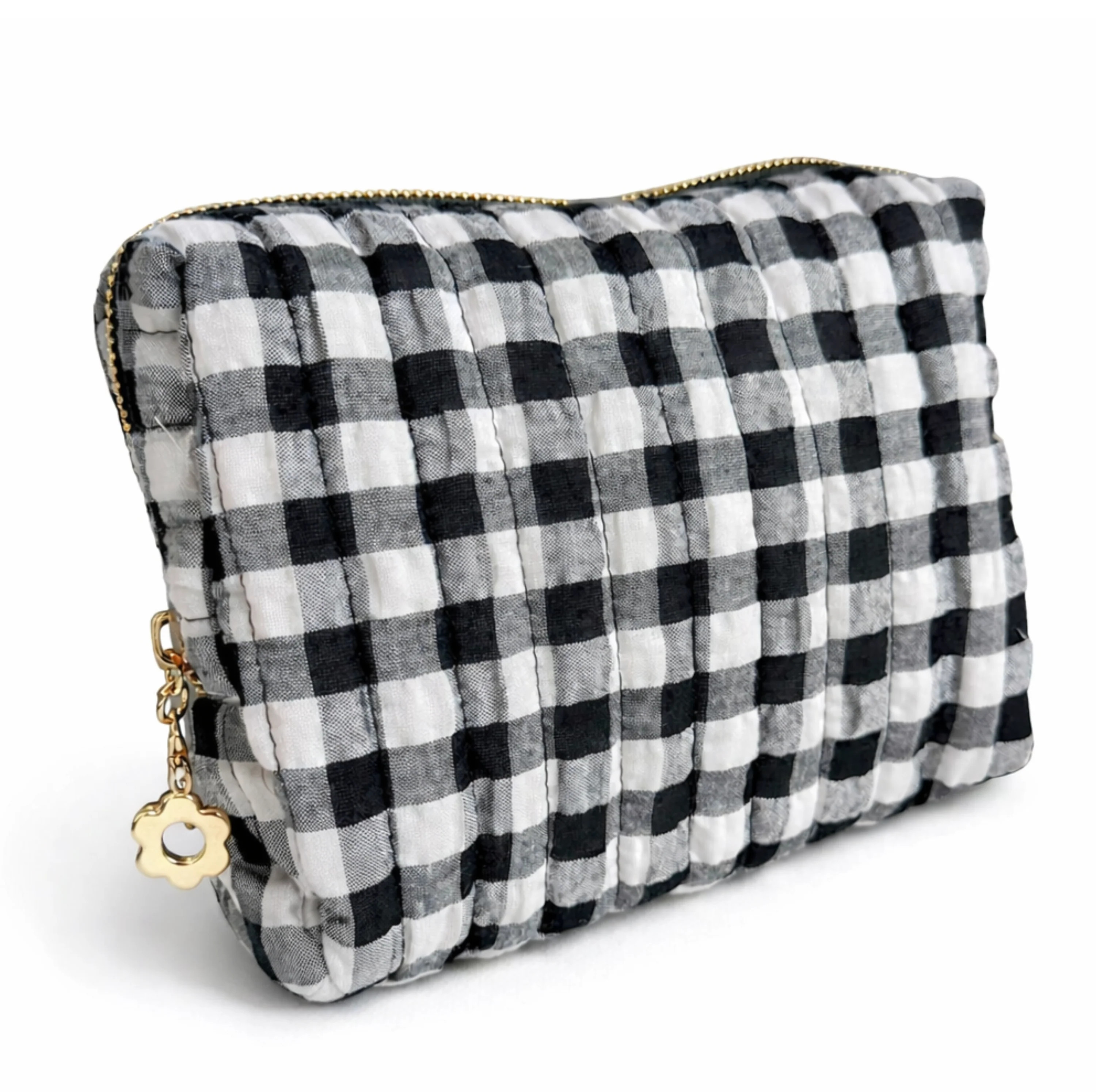 Black Gingham Cosmetic Bag | Linen & Clove