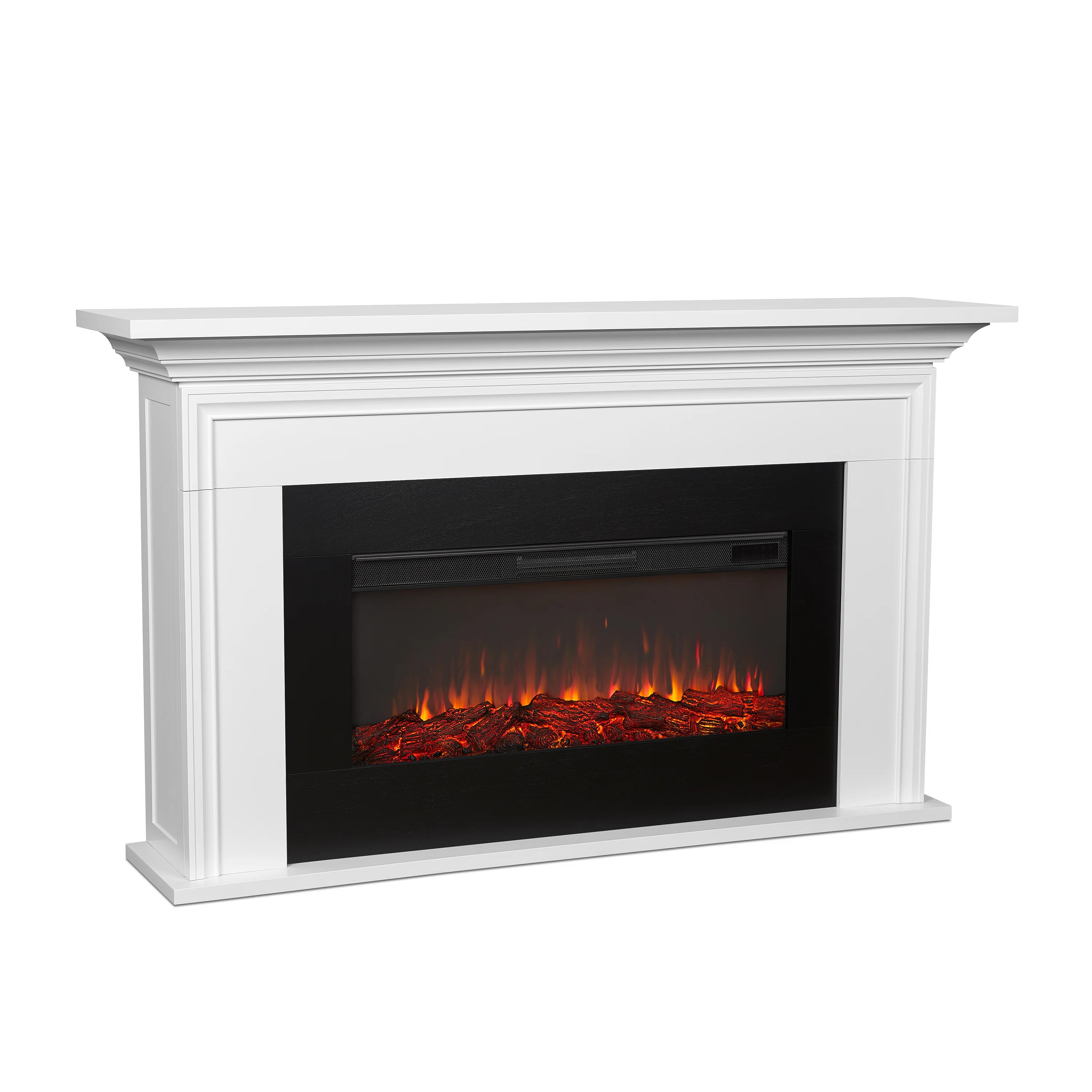 Real Flame Cleo 76" Landscape Electric Fireplace In White | Wayfair | Wayfair North America