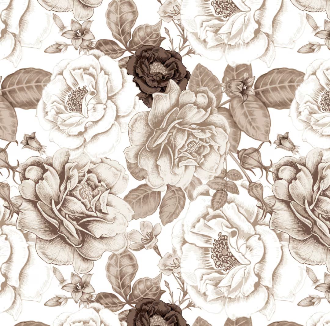 Peel and Stick Wallpaper Floral/ Vintage Brown Roses - Etsy | Etsy (US)