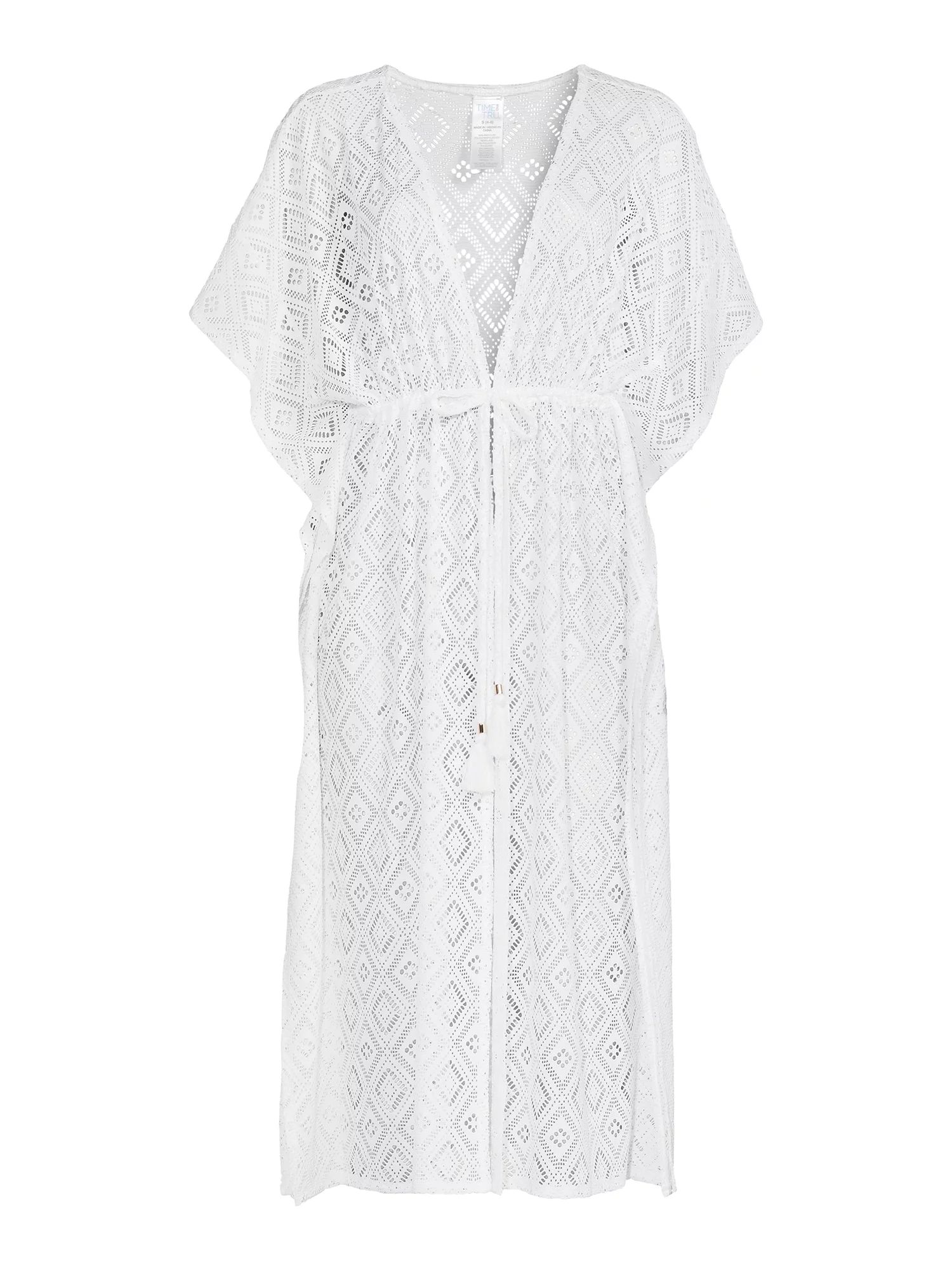 Time and Tru Women's Midi Crochet Caftan Cover Up | Walmart (US)