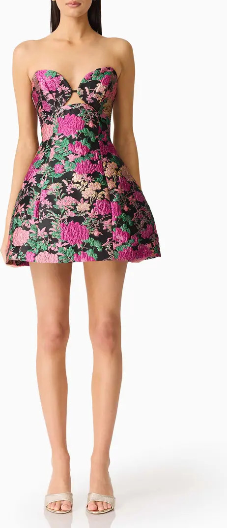 Raisa Tulip Jacquard Strapless Minidress | Nordstrom