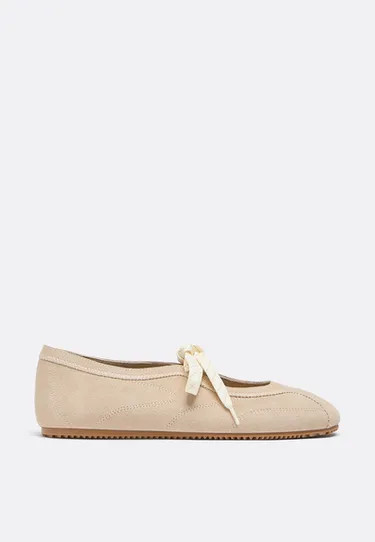 Leather bow sneakerinas - Women's fashion | Stradivarius United Kingdom | Stradivarius (UK)