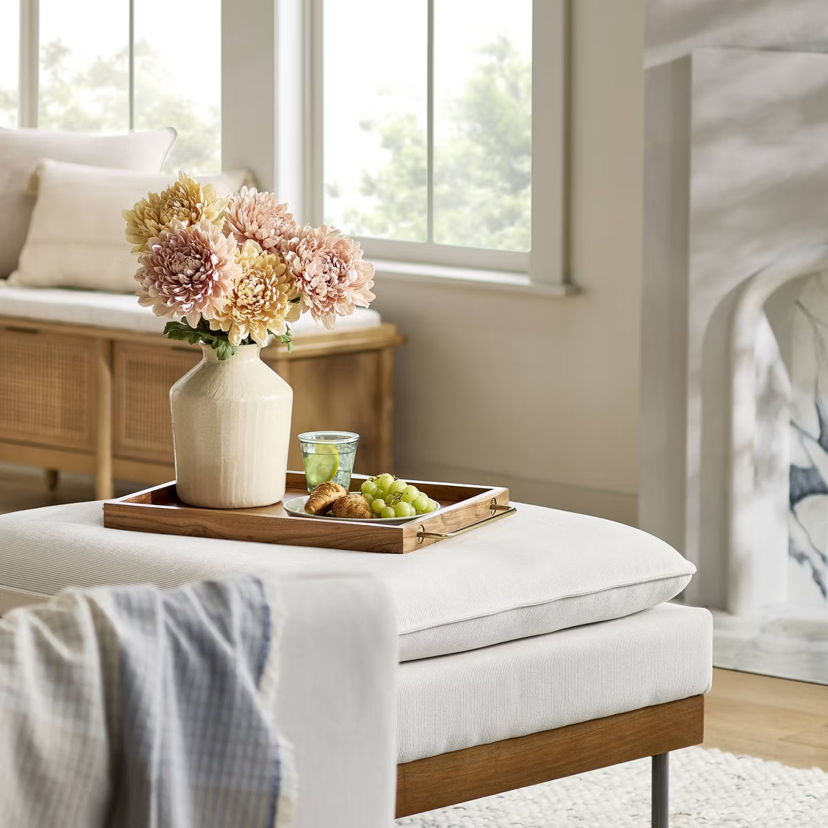 25" Faux Chrysanthemum Flower Stem - Hearth & Hand™ with Magnolia | Target