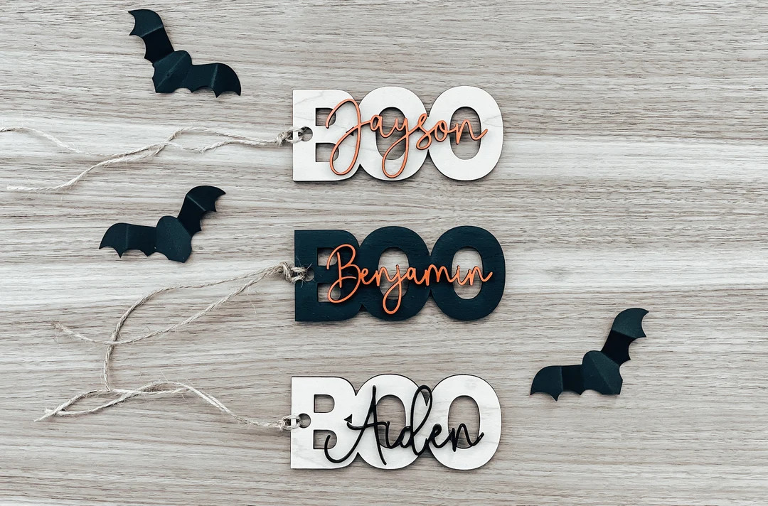 Halloween Basket Tags, Personalized Name Tags, Boo Basket, Halloween Decor, Halloween Decorations... | Etsy (US)