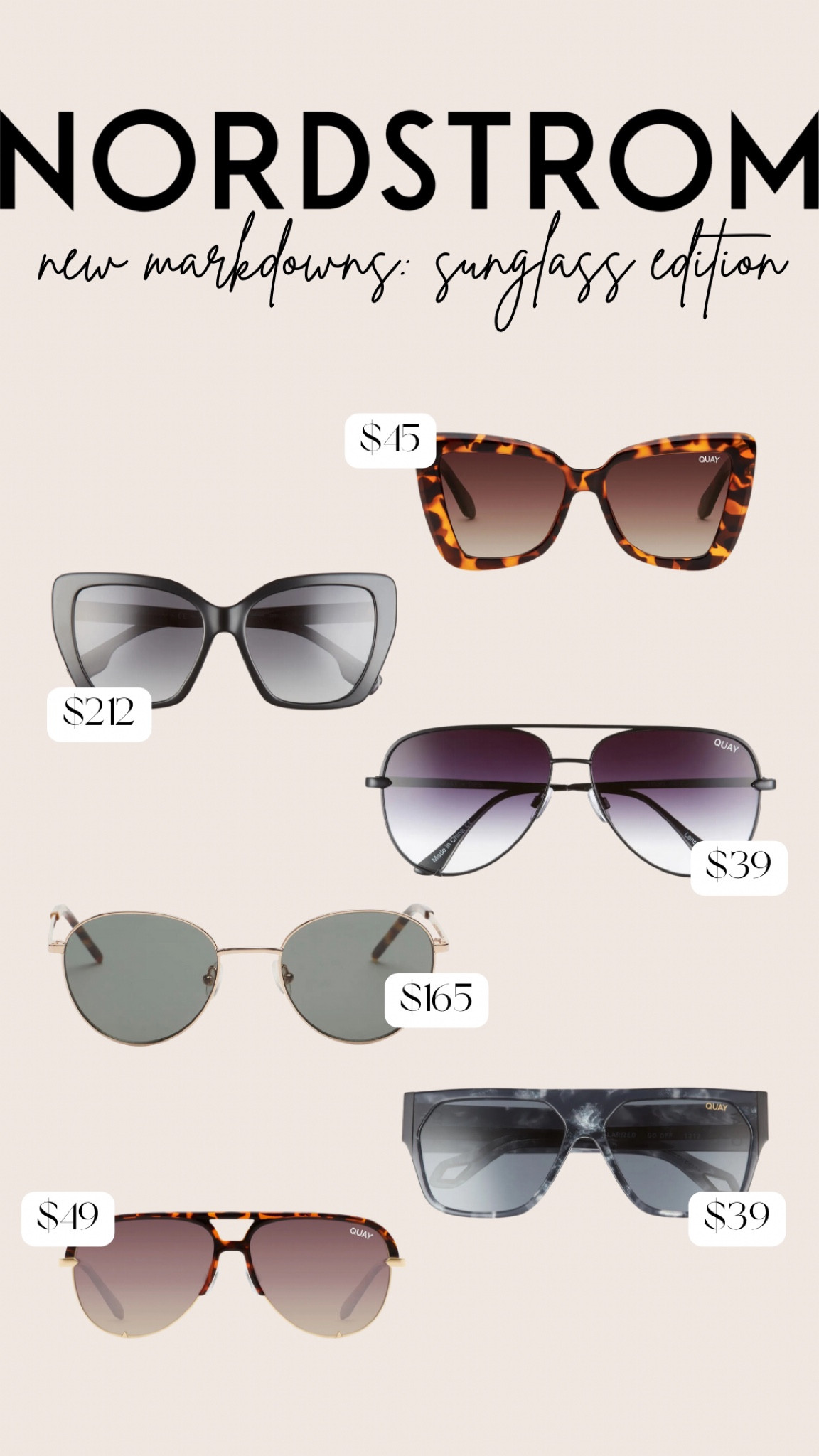 Shop Nordstroms new markdowns now! Sunglasses to get you ready for the warm weather coming up! 

#LTKbeauty #LTKFind #LTKSale