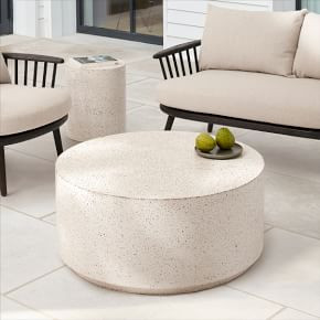 Terrazzo Drum Outdoor Round Coffee Table (36") | West Elm (US)