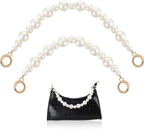 2 Pieces Large Imitation Pearl Bead Handle Chain Short Handbag Purse Chain Replacement Bag Chain ... | Amazon (US)
