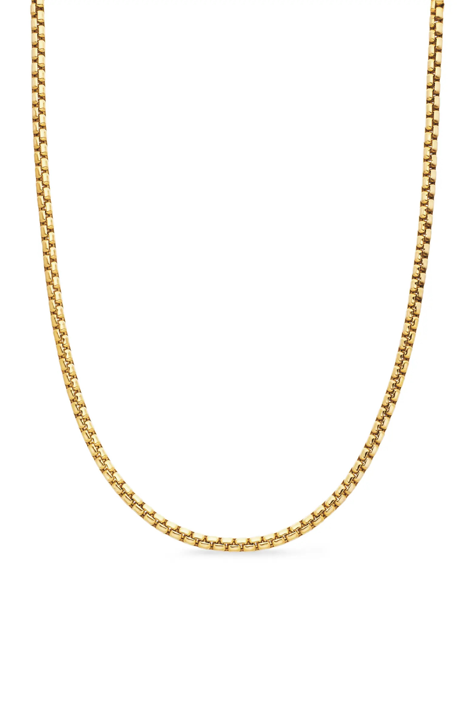 David Yurman Men's 18K Yellow Gold Box Chain Necklace, 3.4mm | Nordstrom | Nordstrom