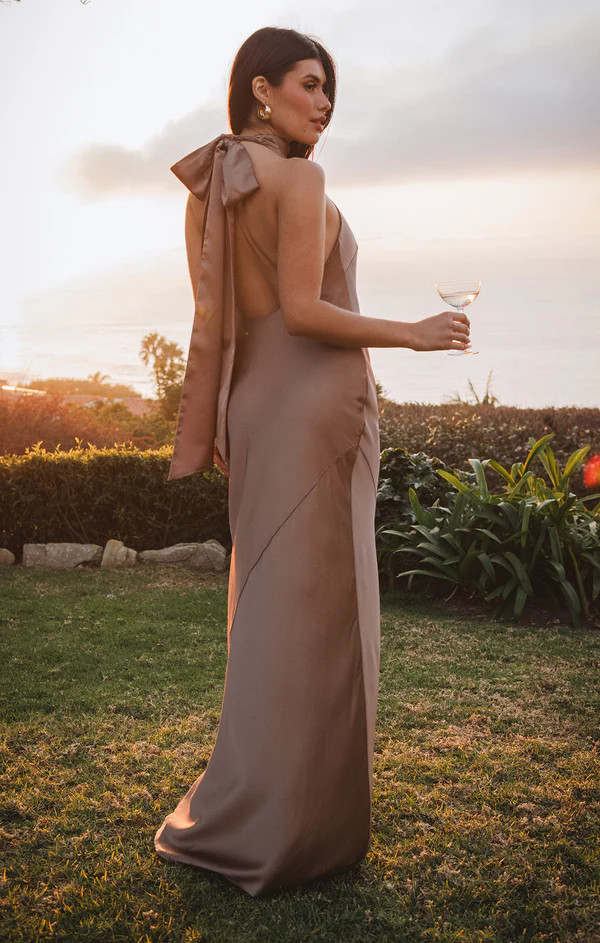 Lisa Maxi Dress ~ Dune Luxe Satin | Show Me Your Mumu