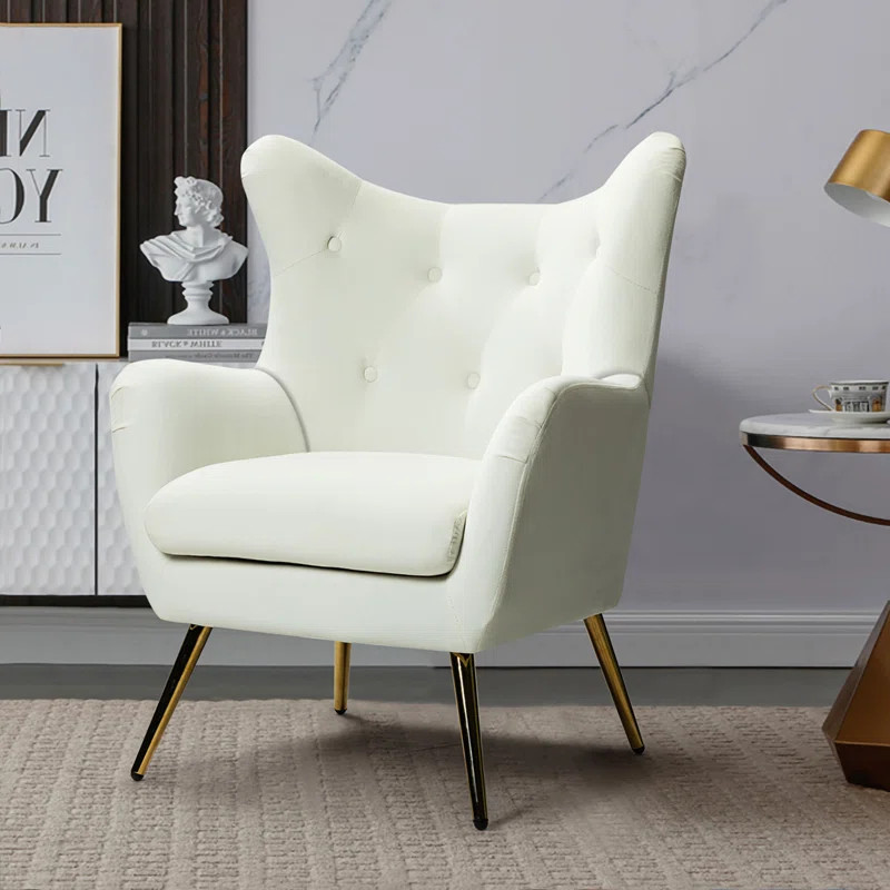 Avianna 29.25" Wide Tufted Polyester Wingback Chair | Wayfair North America