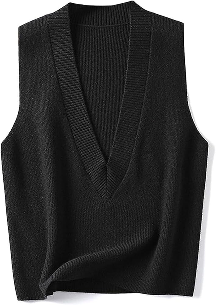 ZUEVI Women's Sweater Vest V Neck Sleeveless Pullover Knitwear Tops Casual Trendy Solid Crop Knit... | Amazon (US)