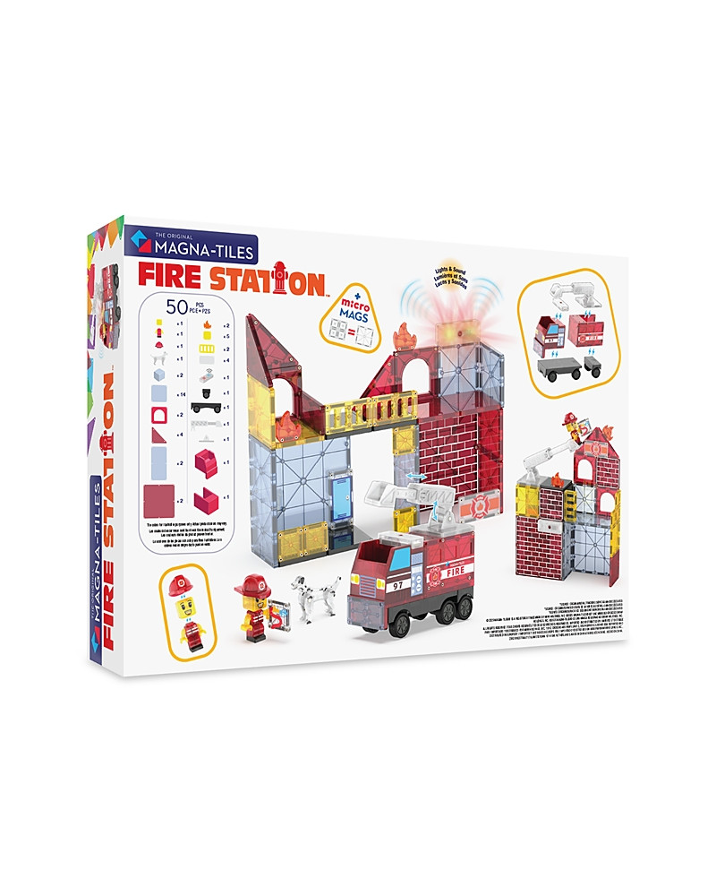 Magna-Tiles Fire Station Magnetic Construction Set, 50 Piece - Ages 3+ | Bloomingdale's (US)