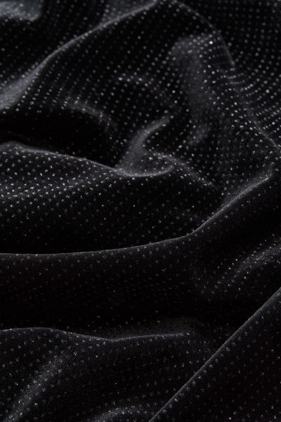 Glittery Velour One-shoulder Dress - Black/glittery - Ladies | H&M US | H&M (US)