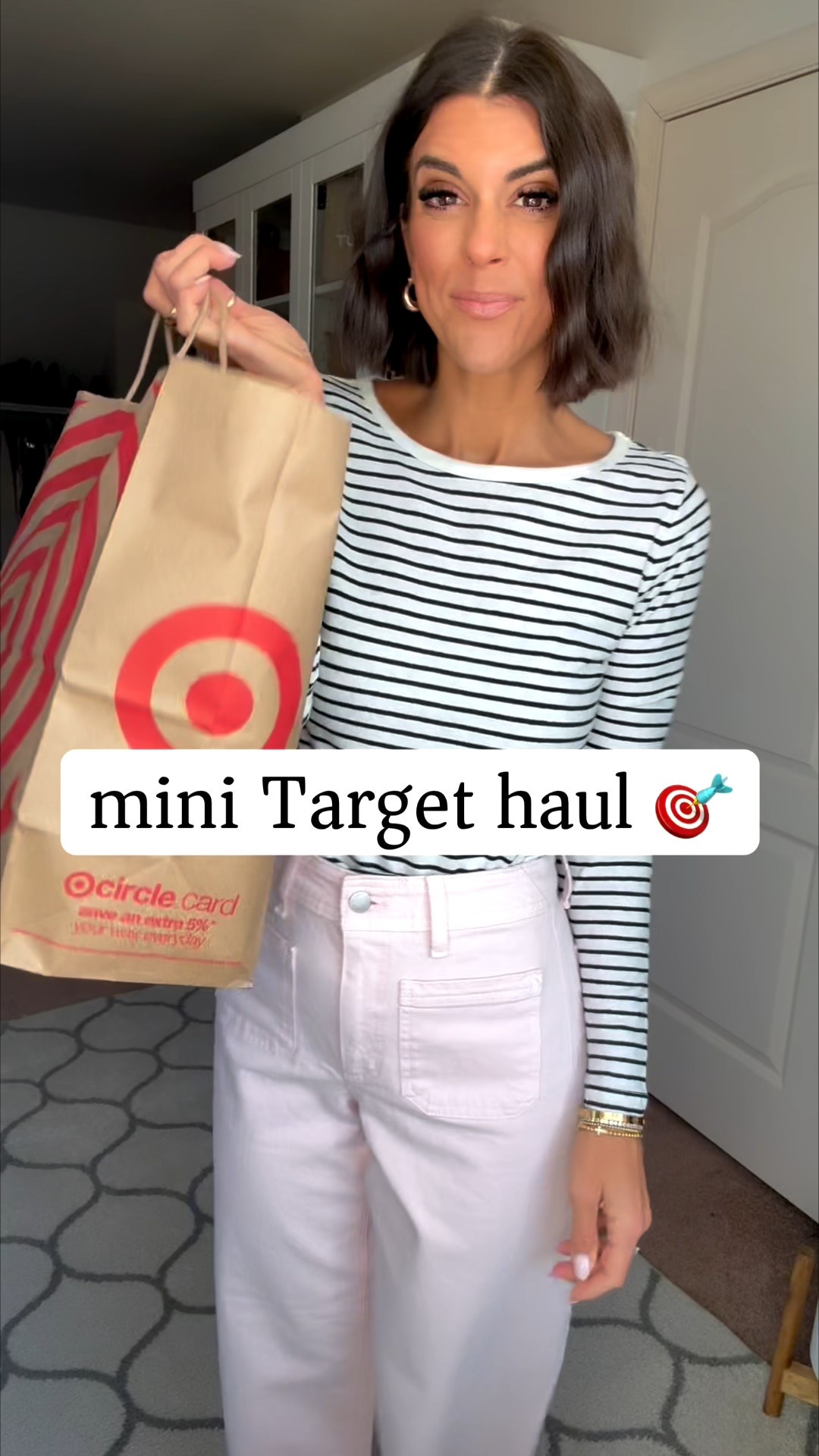Mini Target haul! 
I’m in size xs in both striped tee and short sleeve sweater, size small in tan sweater. Size 2 in both jeans. I’m 5’5 for reference. 

#LTKgrwm #LTKSeasonal #LTKValentine