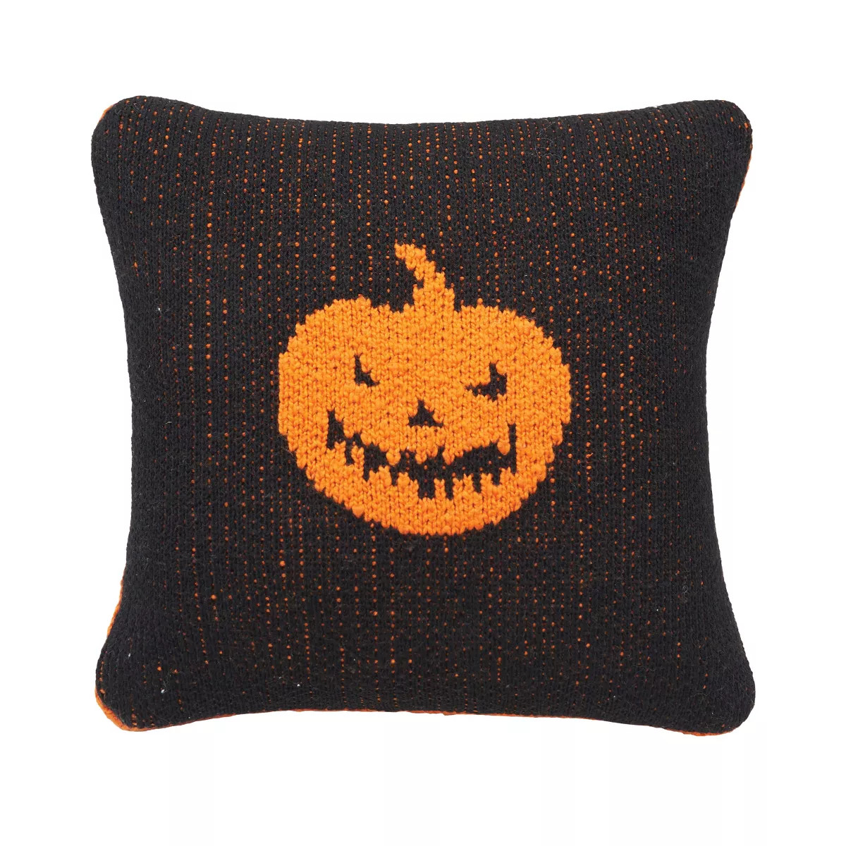 C&F Home 10" x 10" Jack-O-Lantern Orange & Black Reversible Halloween Petite Knit Accent Throw Pi... | Target