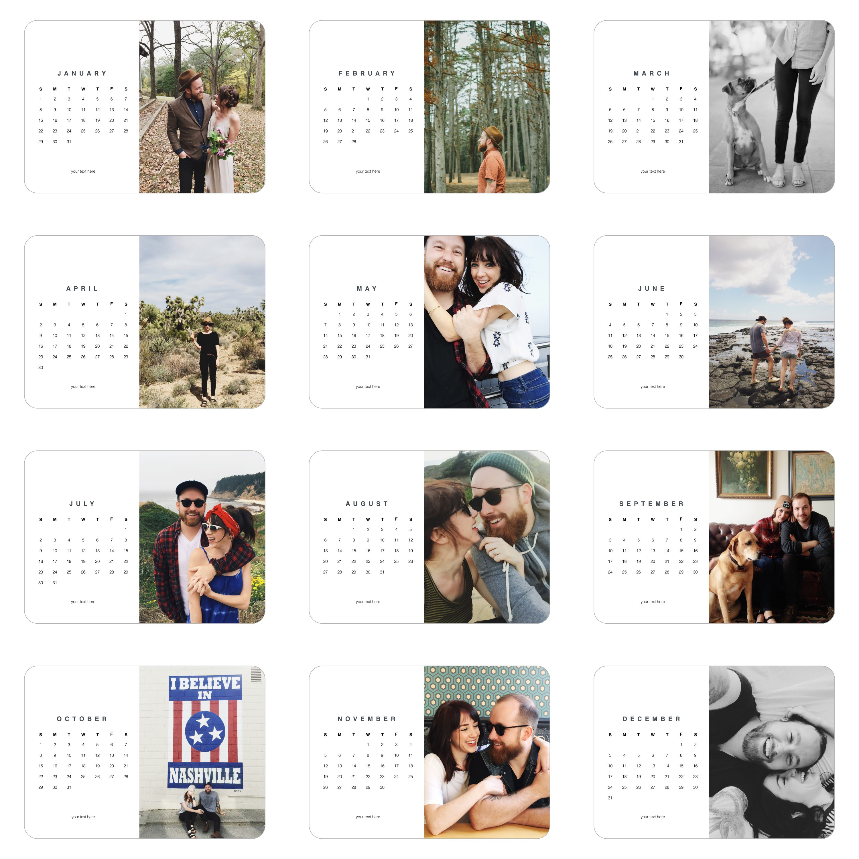 Photo Gallery Landscape Easel Calendar | Shutterfly
