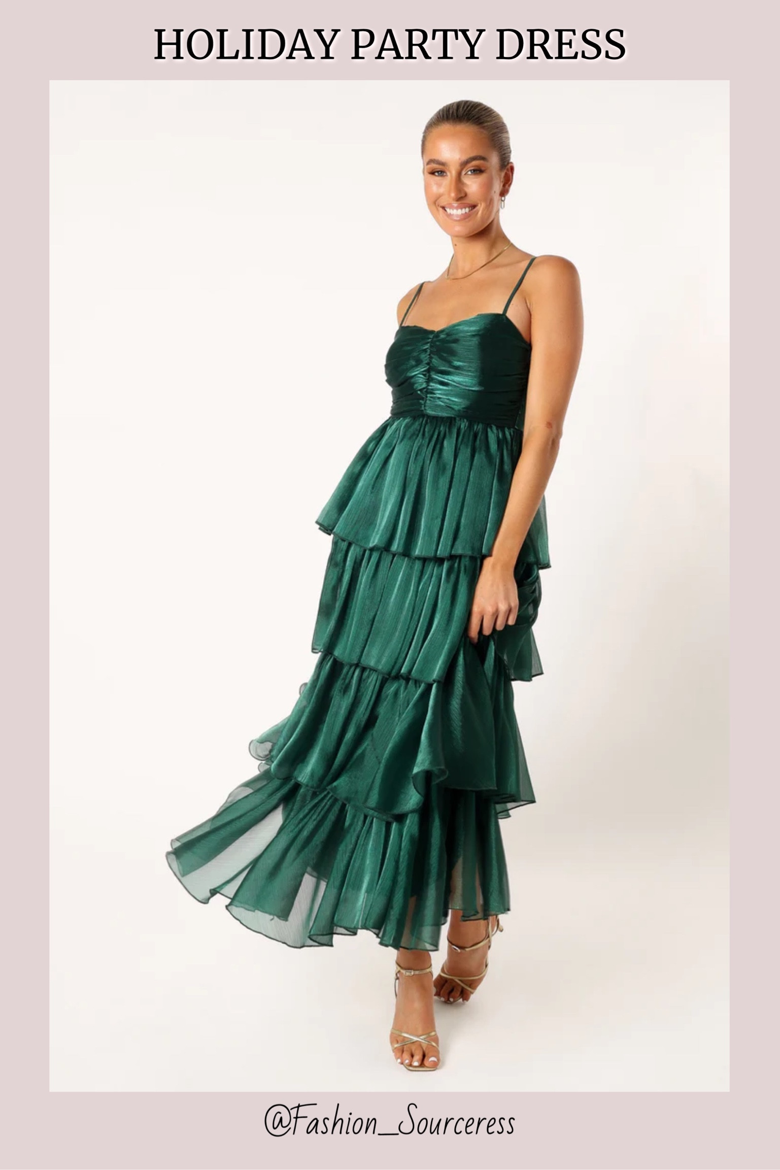 strapless open back dress Flutter Sleeve Party Dress- Green – Milby's Just Kids main image 0