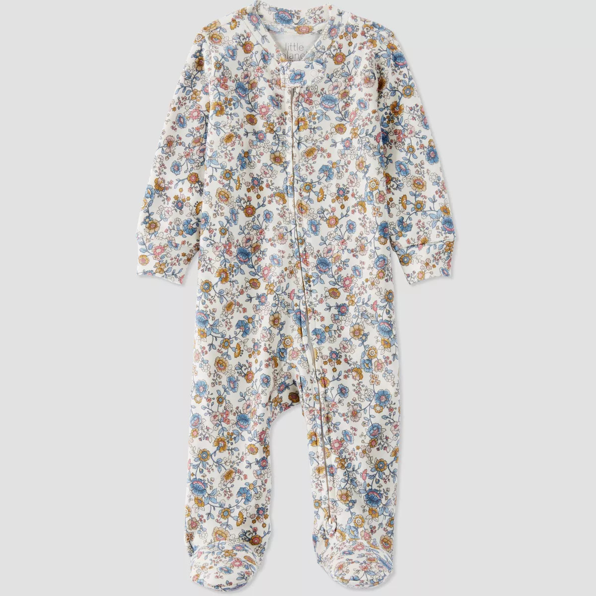 Little Planet by Carter's Organic Baby Girls' Floral Sleep N' Play - Green/White/Blue | Target