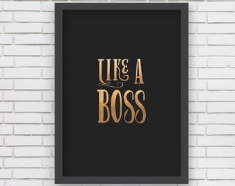 Metallic Gold Art Print - Metallic Gold Like A Boss - 5x7 or 8x10 | Etsy (US)