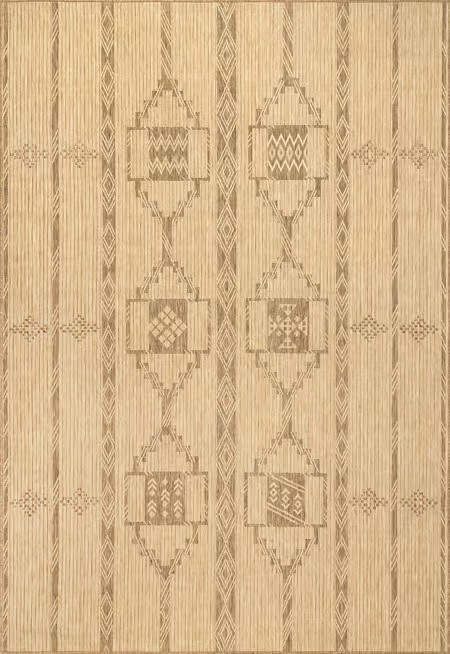 Tucana Liana Striped Geometric Indoor-Outdoor Beige Rug | Rugs USA