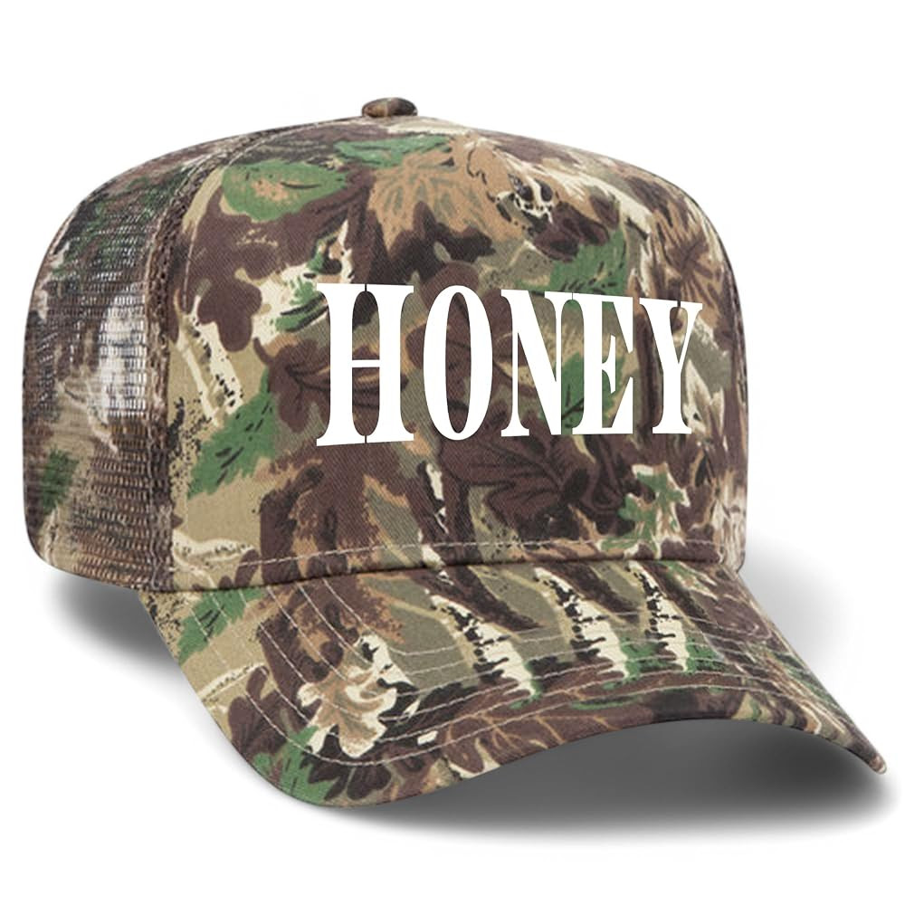 Honey Camo Mesh Back Trucker Hat | Premium Snapback Baseball Hat for Men & Women | Amazon (US)