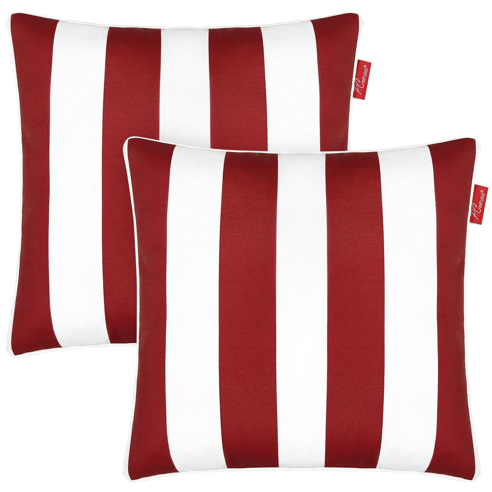 Pcinfuns Pack of 2 Outdoor Throw Pillows,18x18 Inch All-Weather Water-Resistant Patio Pillows wit... | Amazon (US)