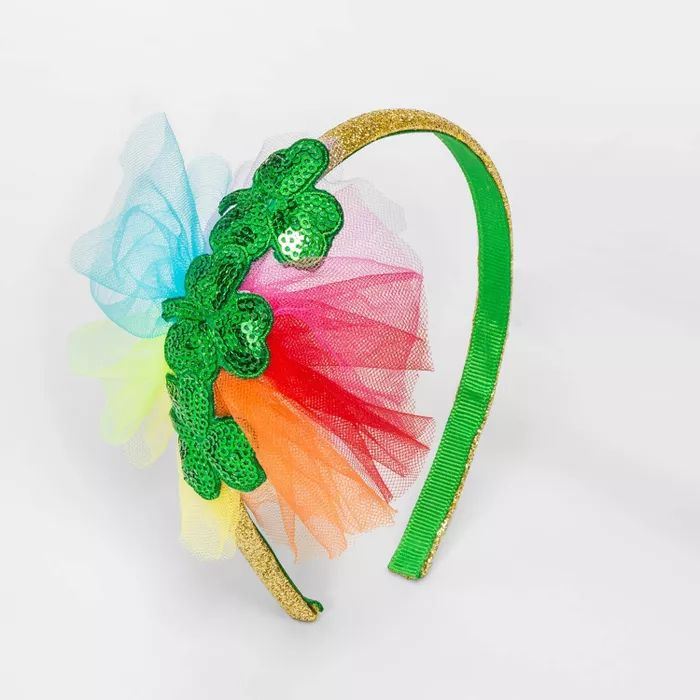 Girls' St. Patrick's Day Clover Headband with Tulle - Cat & Jack™ | Target