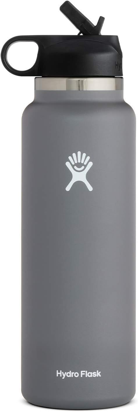 Hydro Flask Water Bottle - Wide Mouth Straw Lid 2.0 - Multiple Sizes & Colors | Amazon (US)