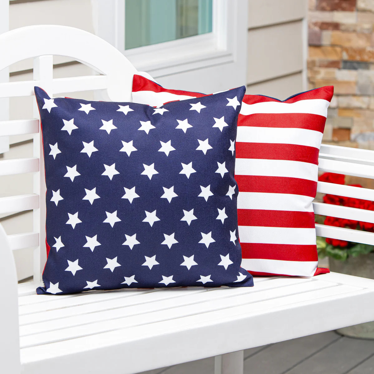 Patriotic Stars & Stripes Pillow Cover | Plow & Hearth