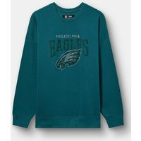 NFL Philadelphia Eagles Rhinestone Relaxed Fleece Sweatshirt in Blue | Torrid (US & Canada)