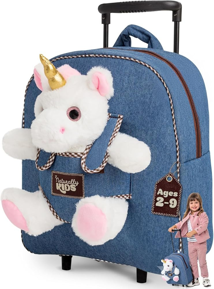 Toddler Luggage for Girls w Unicorn Toys, Kids Rolling Backpack for Girls, Toddler Suitcase, Gift... | Amazon (US)