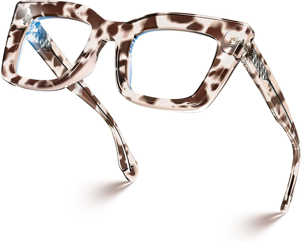 VISOONE Spring Hinge Cat Eye TR90 Blue Light Blocking Glasses with Anti Computer Glare for Women ... | Amazon (US)