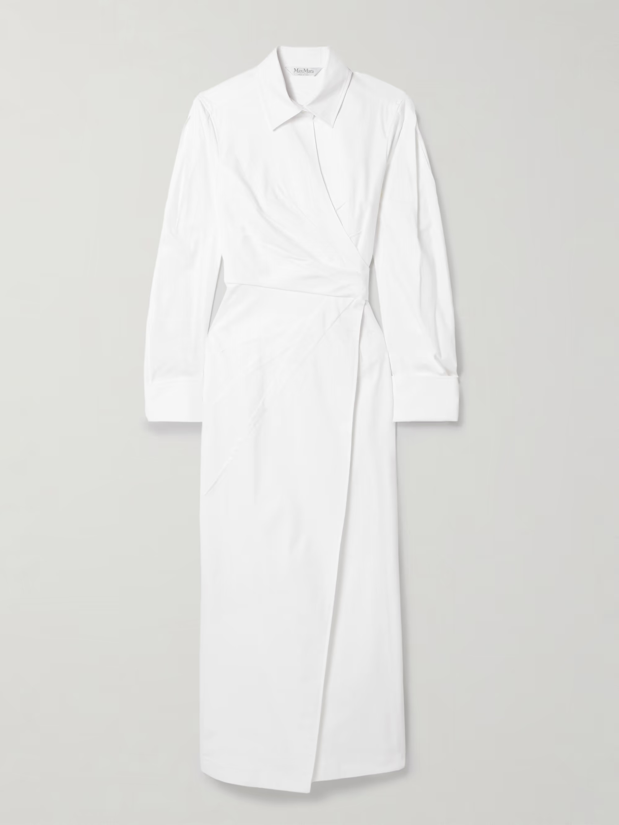 Cotton-blend poplin midi wrap shirt dress | NET-A-PORTER (US)
