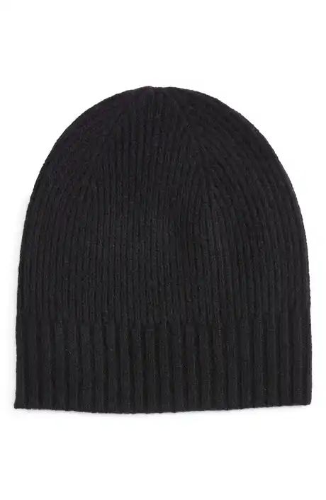 Logo Embroidered Wool & Cashmere Cable Beanie | Nordstrom
