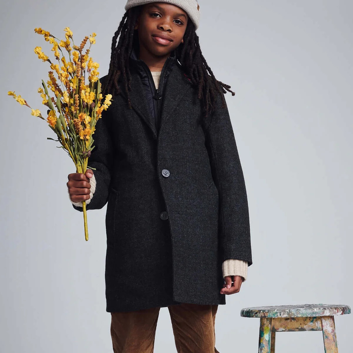 Boys Tweed Overcoat in Black | Appaman | Appaman Children's Clothing