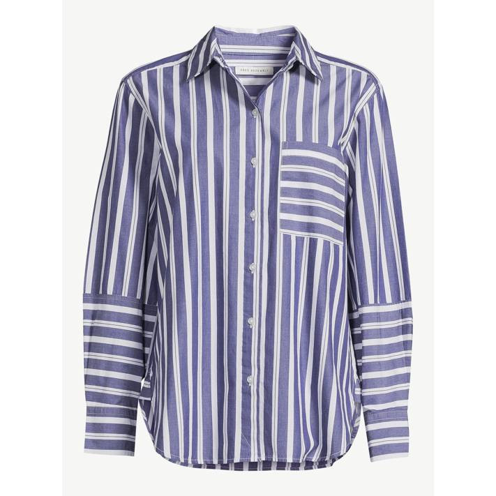 Free Assembly Women's Boxy Button Down Tunic Top | Walmart (US)