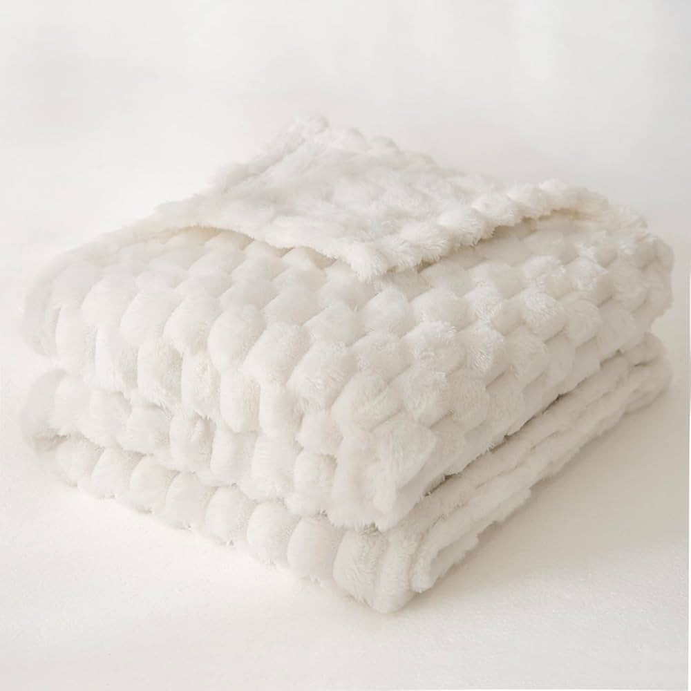 HOMRITAR Flannel Fleece Fluffy Fuzzy Blanket for Baby 3D Jacquard Soft Warm Plush Bed Blanket for... | Amazon (US)