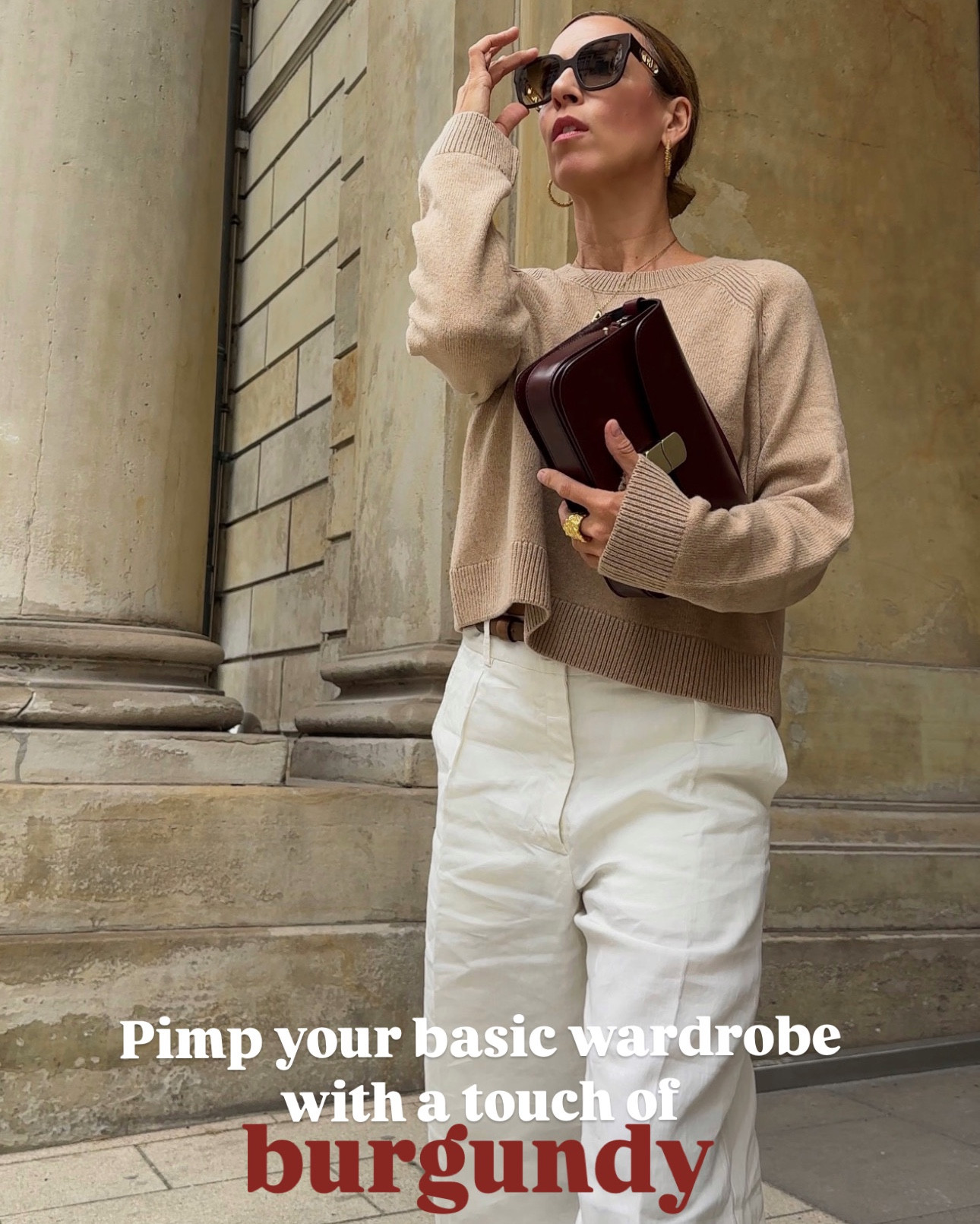 Wide Leg Leinenhose, camel Pullover & burgundy Tasche

#LTKstyletip #LTKautumn #LTKworkwear