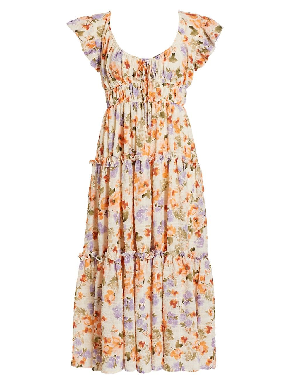 Sibyl Floral Gauze Midi-Dress | Saks Fifth Avenue