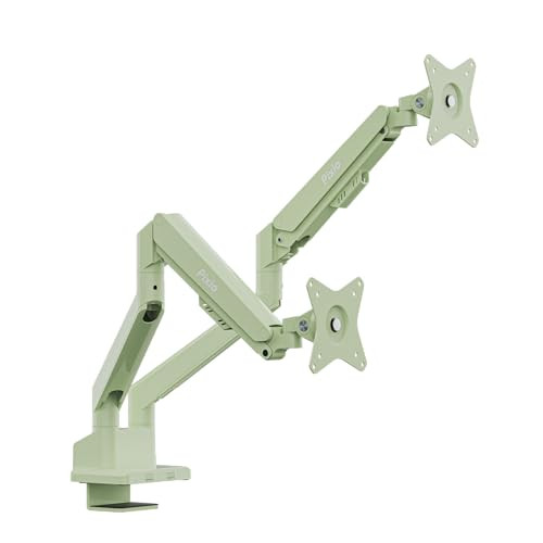 Pixio PS1D Wave Mint Green Dual Monitor Arm Stand Desk Mount - Fits up to 32 inches Monitors and up to 19.8lbs. VESA Compatibility and Integrated Cable Management | Amazon (US)