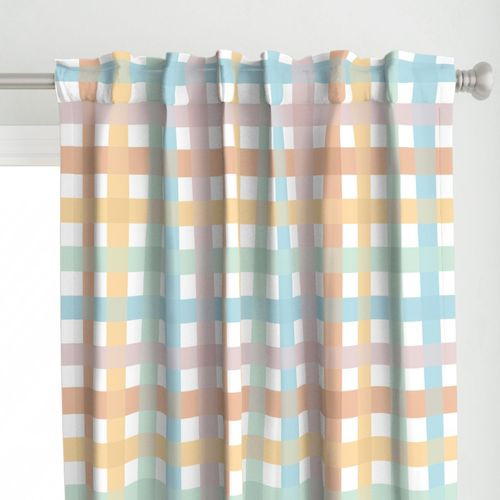 Pastel Rainbow Gingham Large Scale | Spoonflower