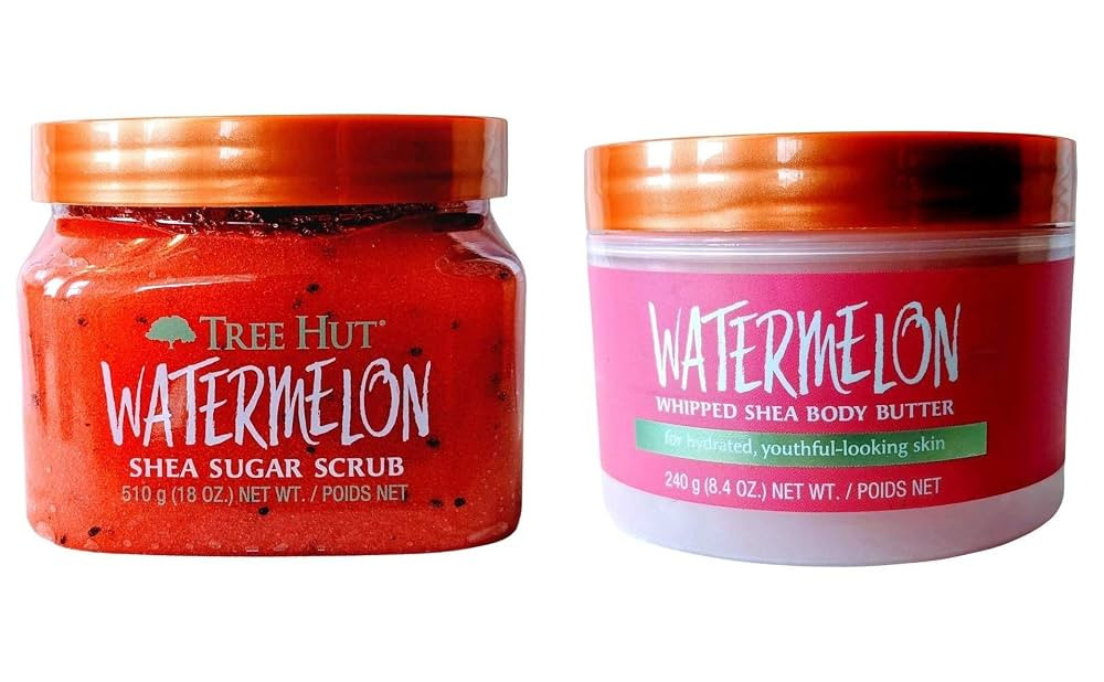Tree Hut Radiant Skin Watermelon Shea Sugar Scrub Bundled With Watermelon Whipped Shea Body Butte... | Amazon (US)