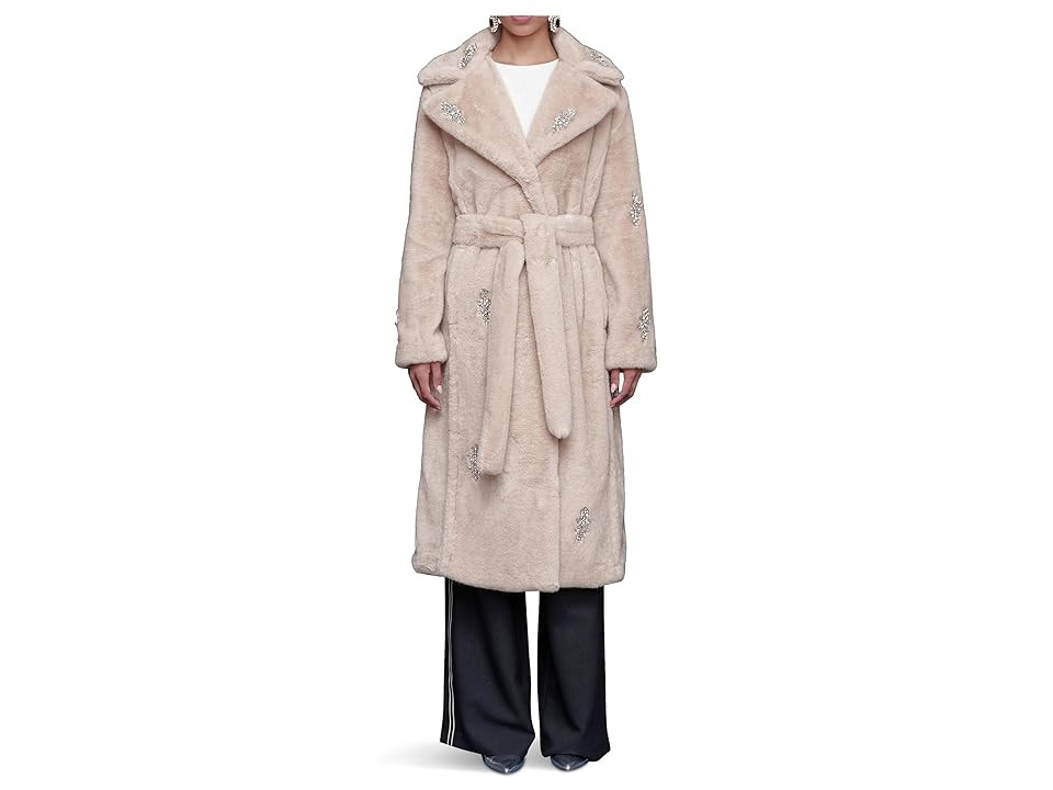 Avec Les Filles Maxi Belted Robe Coat Women's Coat French Grey : XS, Faux Fur/Polyester | Zappos