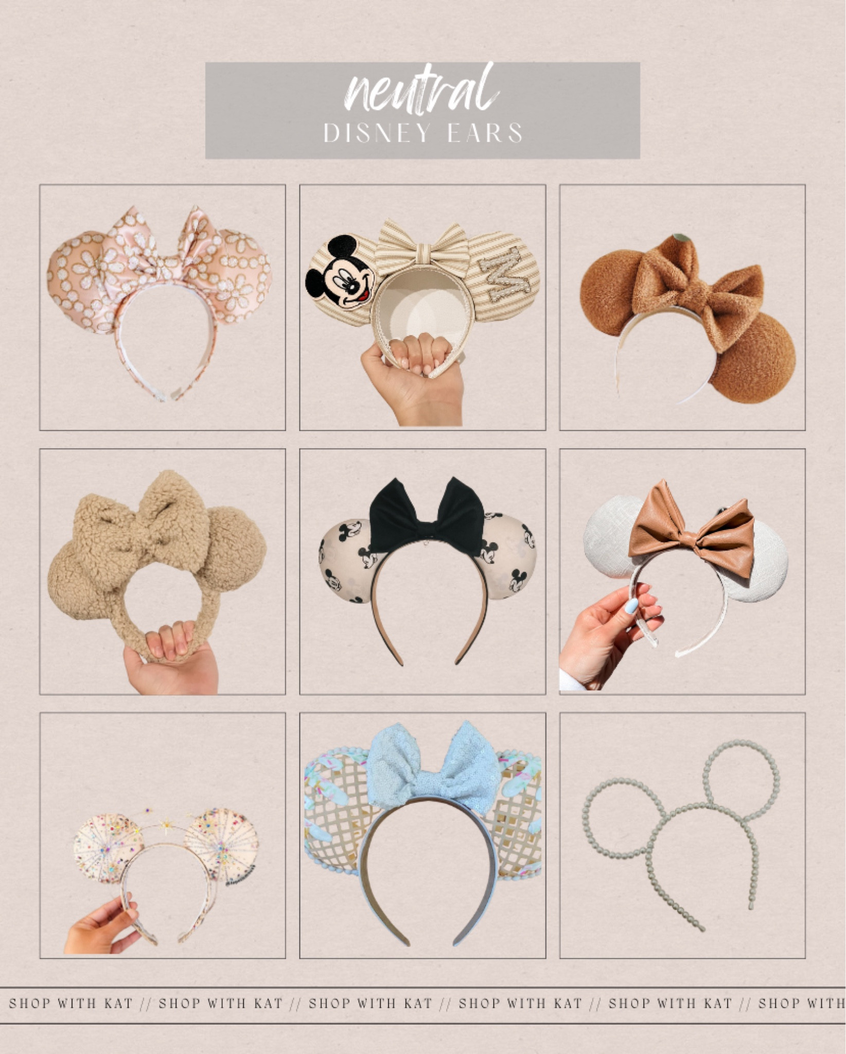 neutral Disney ears #disneyears #neutraldisney #disney #disneyworld #disneyland #mickeyears #minniemouseears #minnieears #ears #bows #minniebow

#LTKtravel #LTKFind #LTKkids