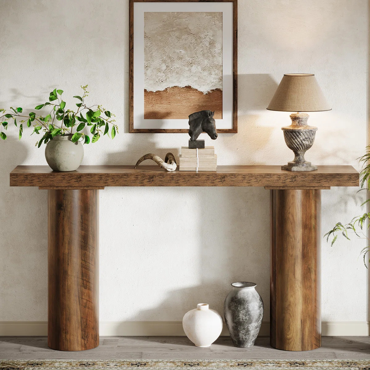 63" Console Table With Cylindrical Legs | Wayfair North America